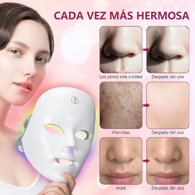 Máscara LED Facial 7 Colores