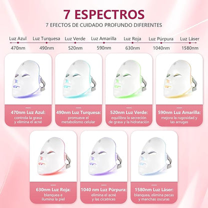 Máscara LED Facial 7 Colores